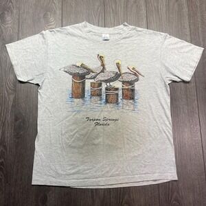 Vintage Tarpon Springs Florida Pelicans 1990s Bird Nature Single Stitch XL Shirt